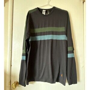 Cotopaxi Debajo Seamless Black Striped Hiking Athletic Long Sleeve Shirt | Large